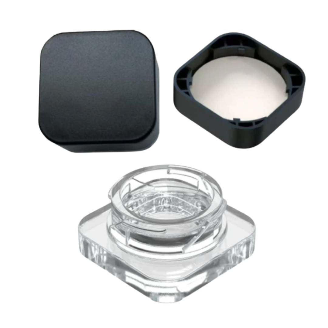 50x CannaPack 5ml Cube Clear Glass Concentrate Jar