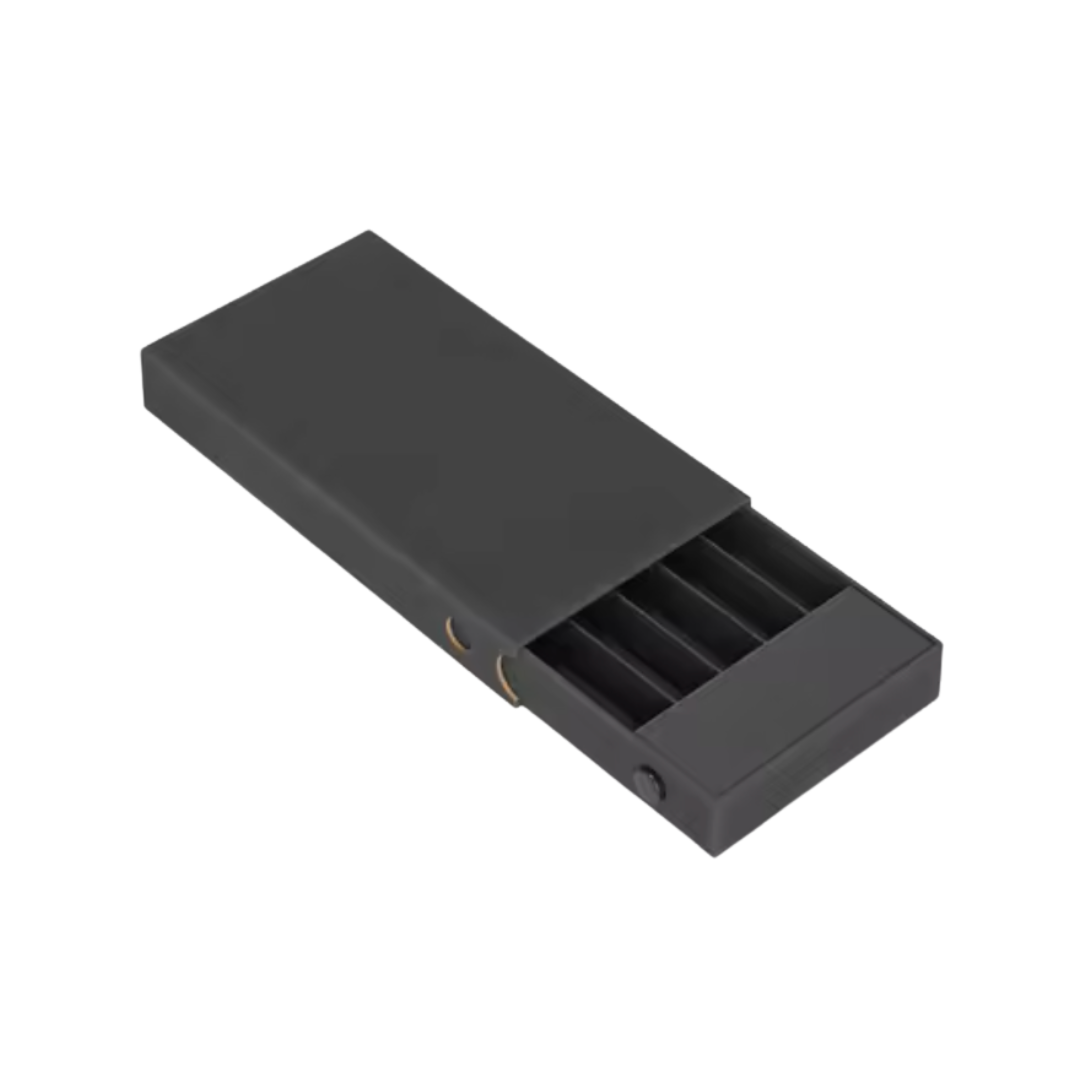 50x CannaPack Pre-Roll Slim Case with Button Black Cardboard
