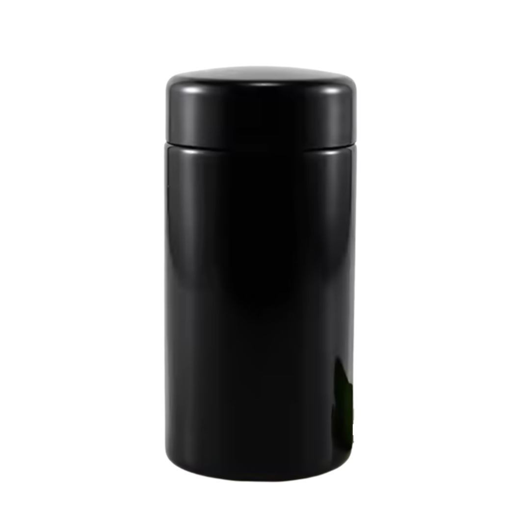 50x CannaPack Round Black UV Violet Glass Jars 100ml 7g