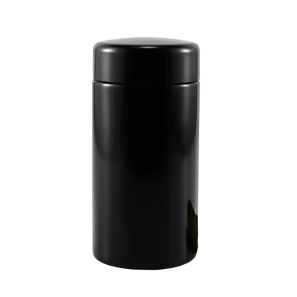 50x CannaPack Round Black UV Violet Glass Jars 100ml 7g