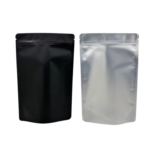 100x CannaPack 7g Black Mylar Resealable Mylar Bag