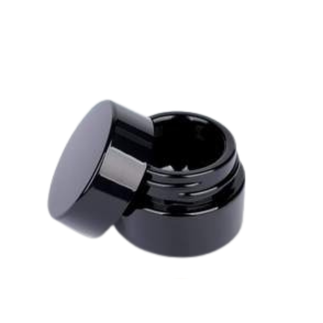 100x CannaPack 5g Thick Black UV Protection Small Glass Jars 5ml Concentrate