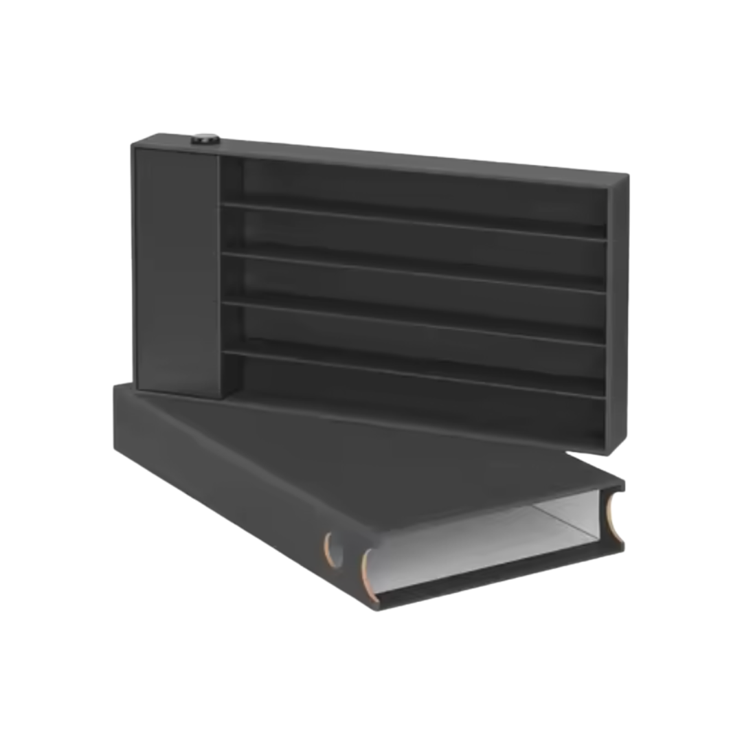 50x CannaPack Pre-Roll Slim Case with Button Black Cardboard